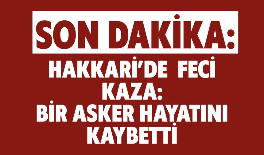 SON DAKİKA: Hakkari’de  Feci Kaza:  Bir Asker Hayatını Kaybetti