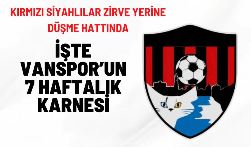 Vanspor zirve yerine düşme hattında! İşte Vanspor’un 7 haftalık karnesi