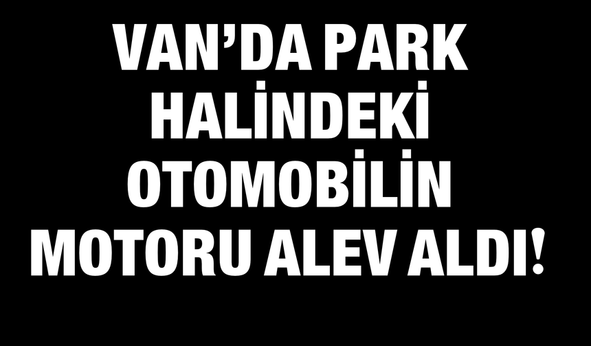 Van Edremit’te Park Halindeki Otomobilin Motoru Alev Aldı