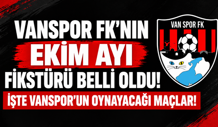 Vanspor FK’nın ekim ayı fikstürü belli oldu. İşte Van temsilcisinin ekim ayında çıkacağı maçlar…