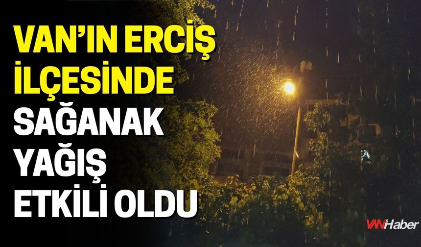 Van’ın Erciş İlçesinde Sağanak Yağış Etkili Oldu
