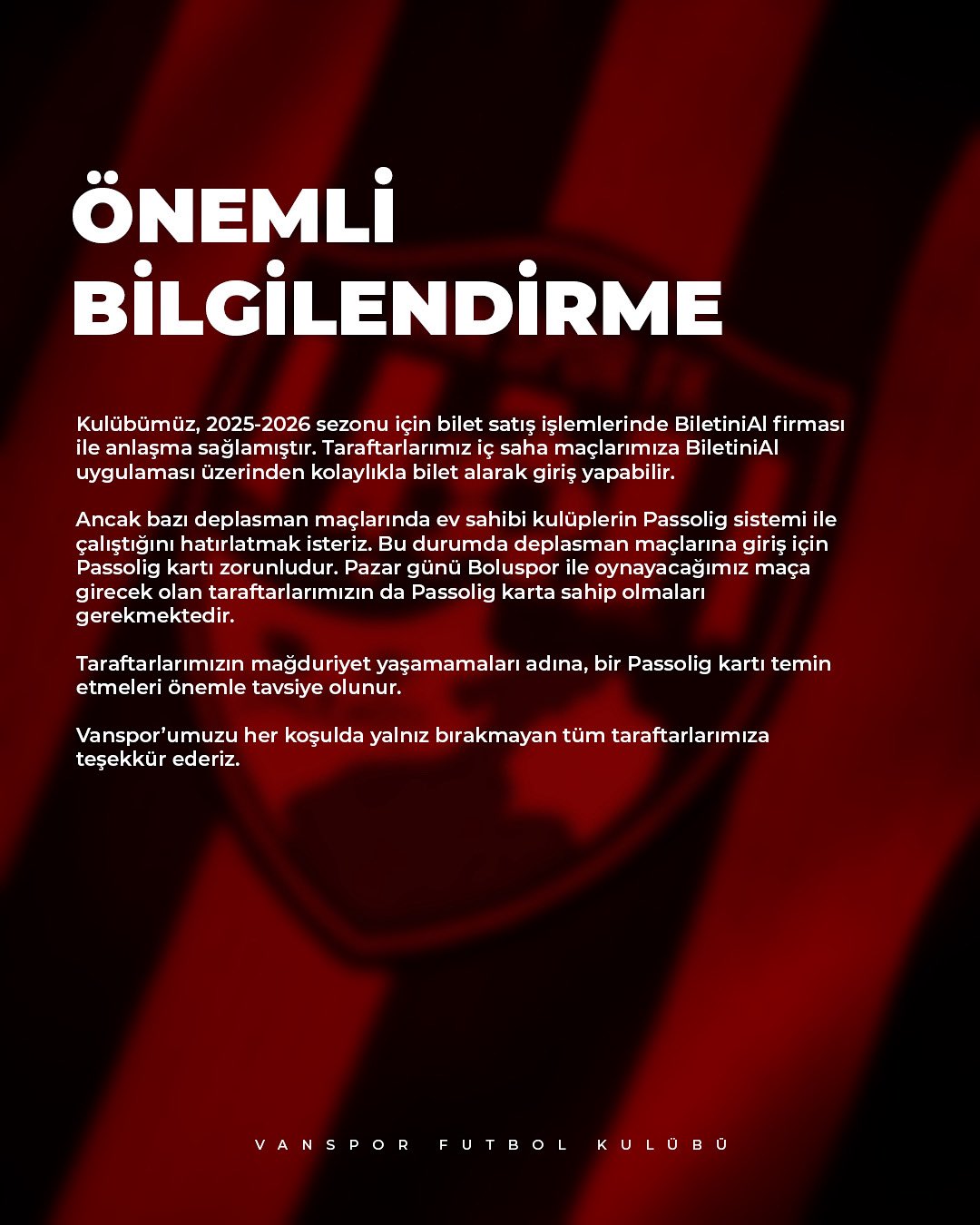 Vanspor Bilgilendirme