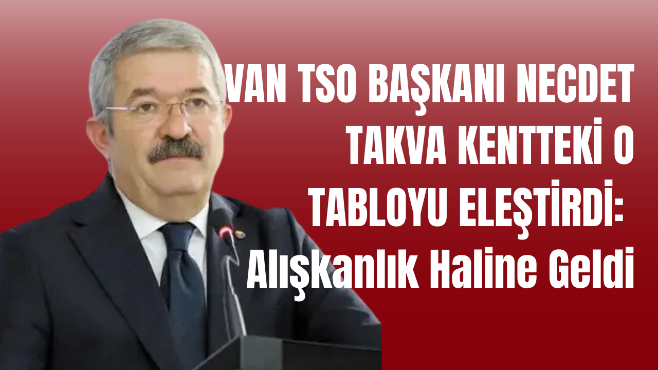 Van TSO Başkanı Necdet Takva O Tabloyu Eleştirdi: Alışkanlık Haline Geldi