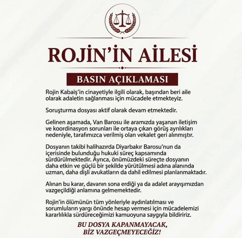 Rojin Kabaiş Dosyasında Yeni Gelişme-2