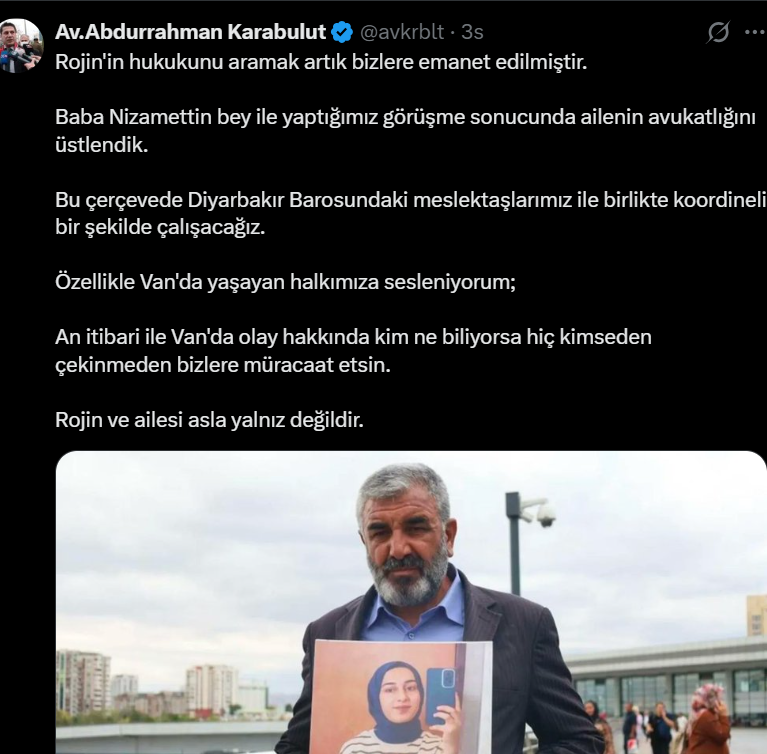 Rojin Kabais Dosyasinin Yeni Avukati Belli Oldue Iste O Isim