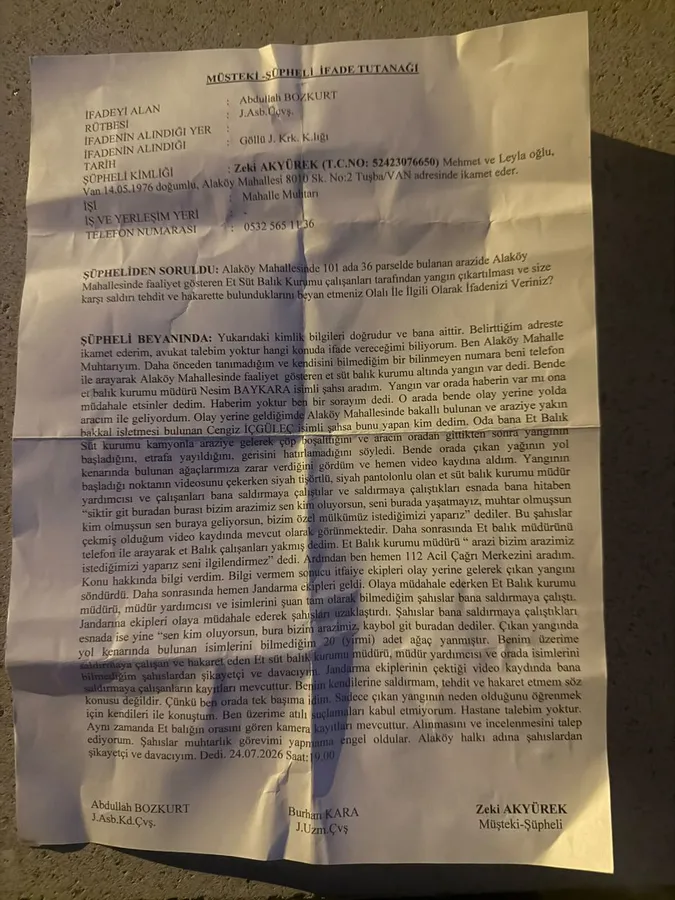 Van'da Et Süt Kurumu Bahçesindeki Yangın Tartışma Yarattı 20'Ye Yakın Ağaç Zarar Gördü-2