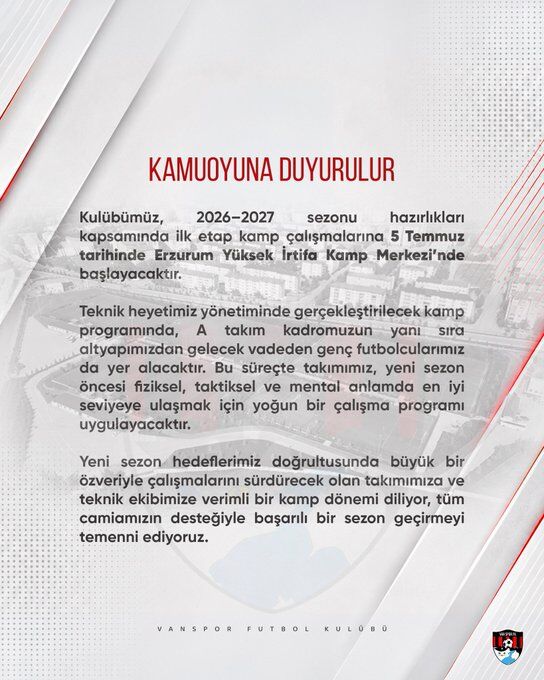 Vanspor'da Yeni Sezon Mesaisi Başlıyor! Tarih Verildi..-1