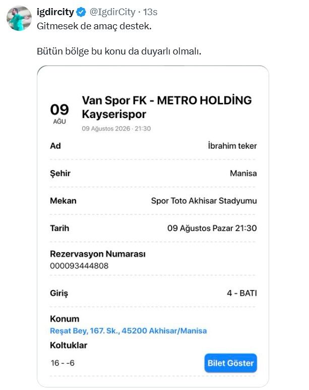 Iğdırspor'dan Vanspora Destek