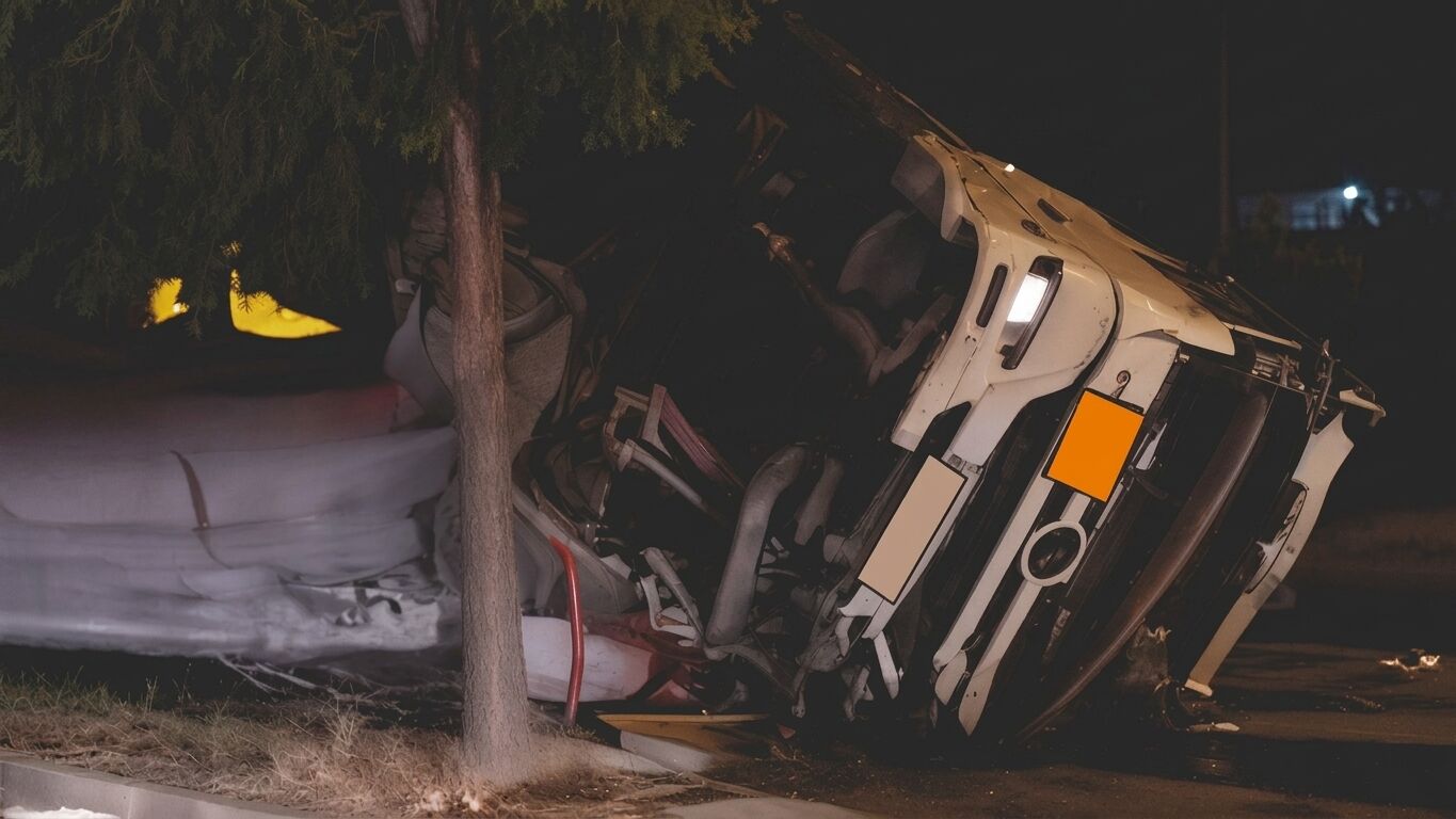 Van’da Tır Kazası Erciş’te Virajı Alamayan Tır Devrildi-1