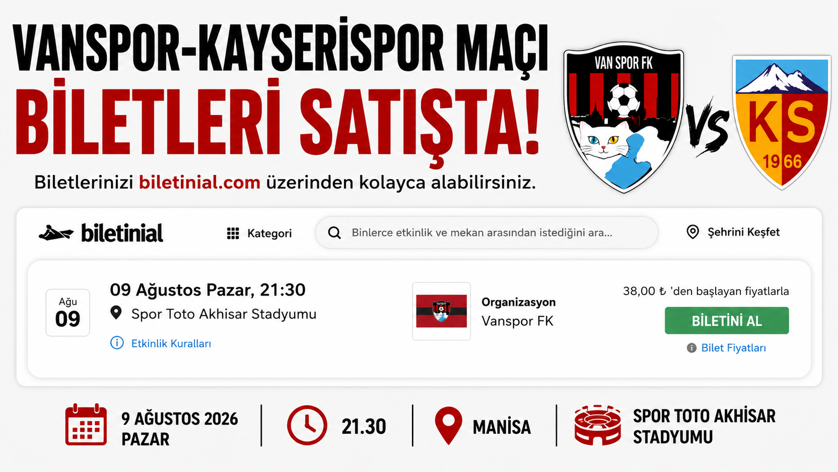 Vanspor Kayserispor Bilet Biletinial.com-1