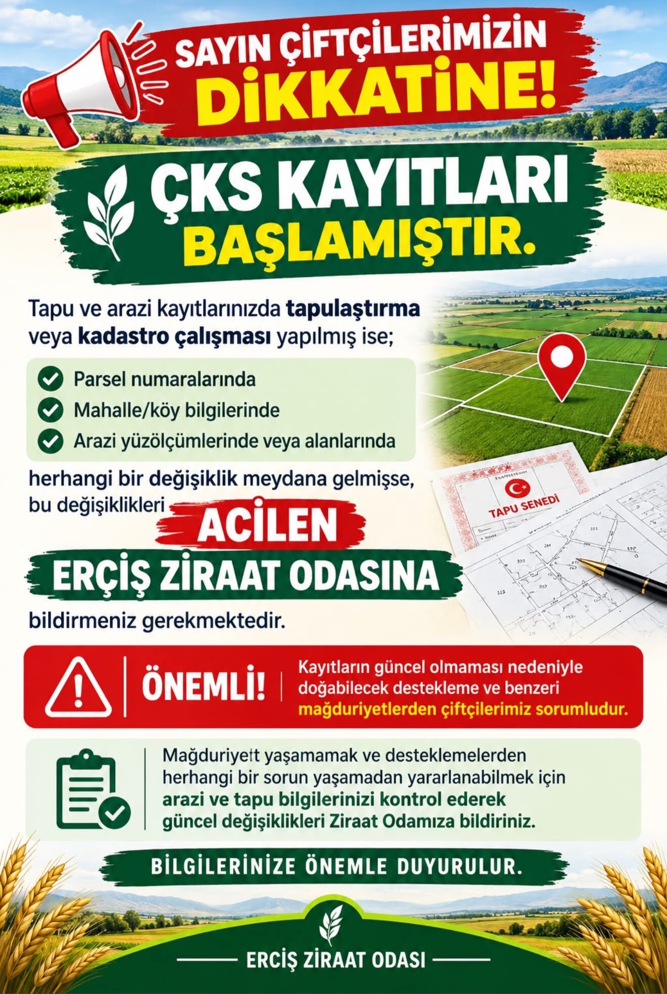 Erciş Ziraat Odası’ndan Çiftçilere Uyarı! “Acilen Bildirin”-1