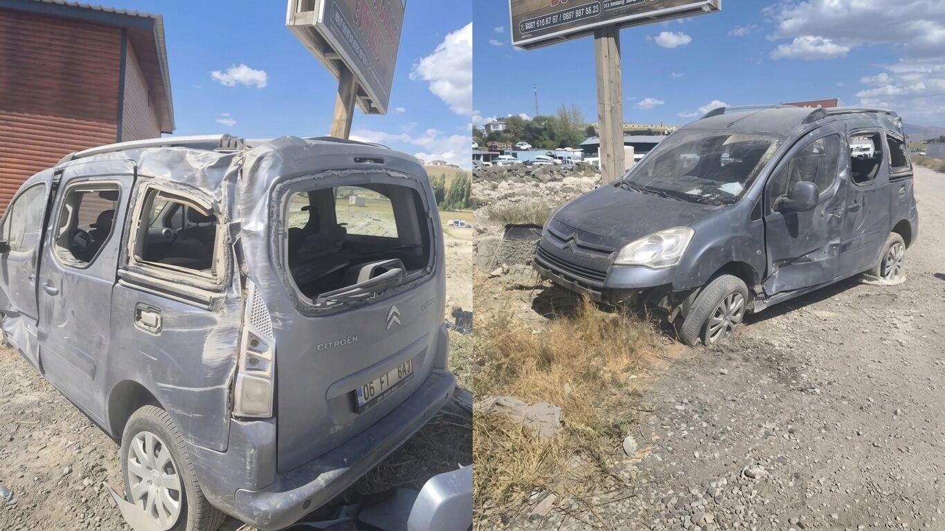 Erciş’te Hafif Ticari Araç Takla Attı Sürücü Ve Eşi Yaralandı