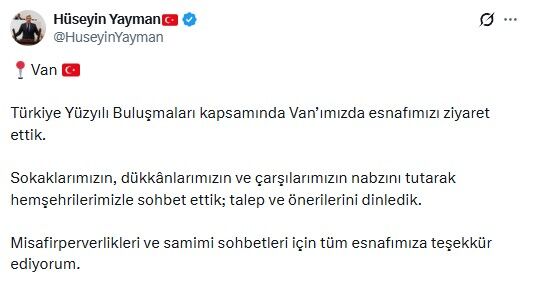 Hüseyin Yayman Van Mesaj