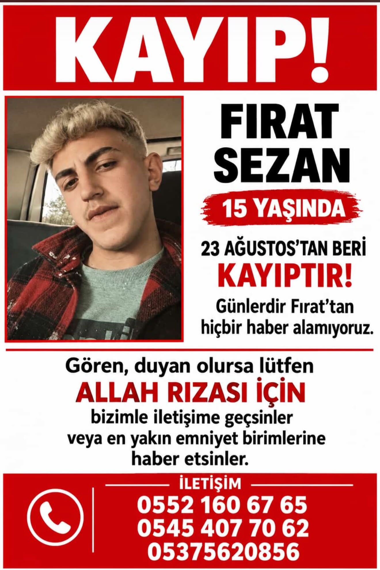 Van’da 15 Yaşındaki Fırat’tan 18 Gündür Haber Yok! (2)