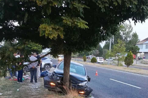 Van’da Kaza Otomobil Ağaca Çarptı-1