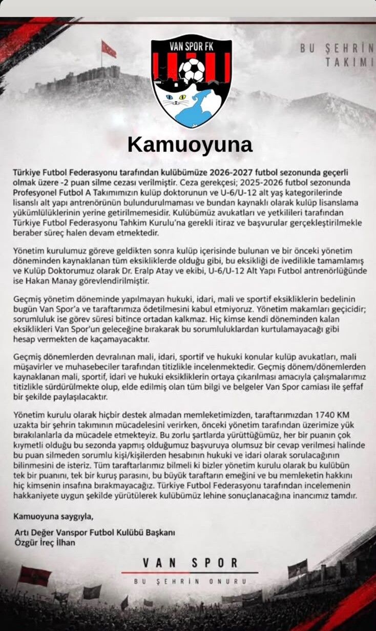 Vanspor’da Puan Silme Krizi Başkan İlhan’dan Dikkat Çeken Açıklama-1