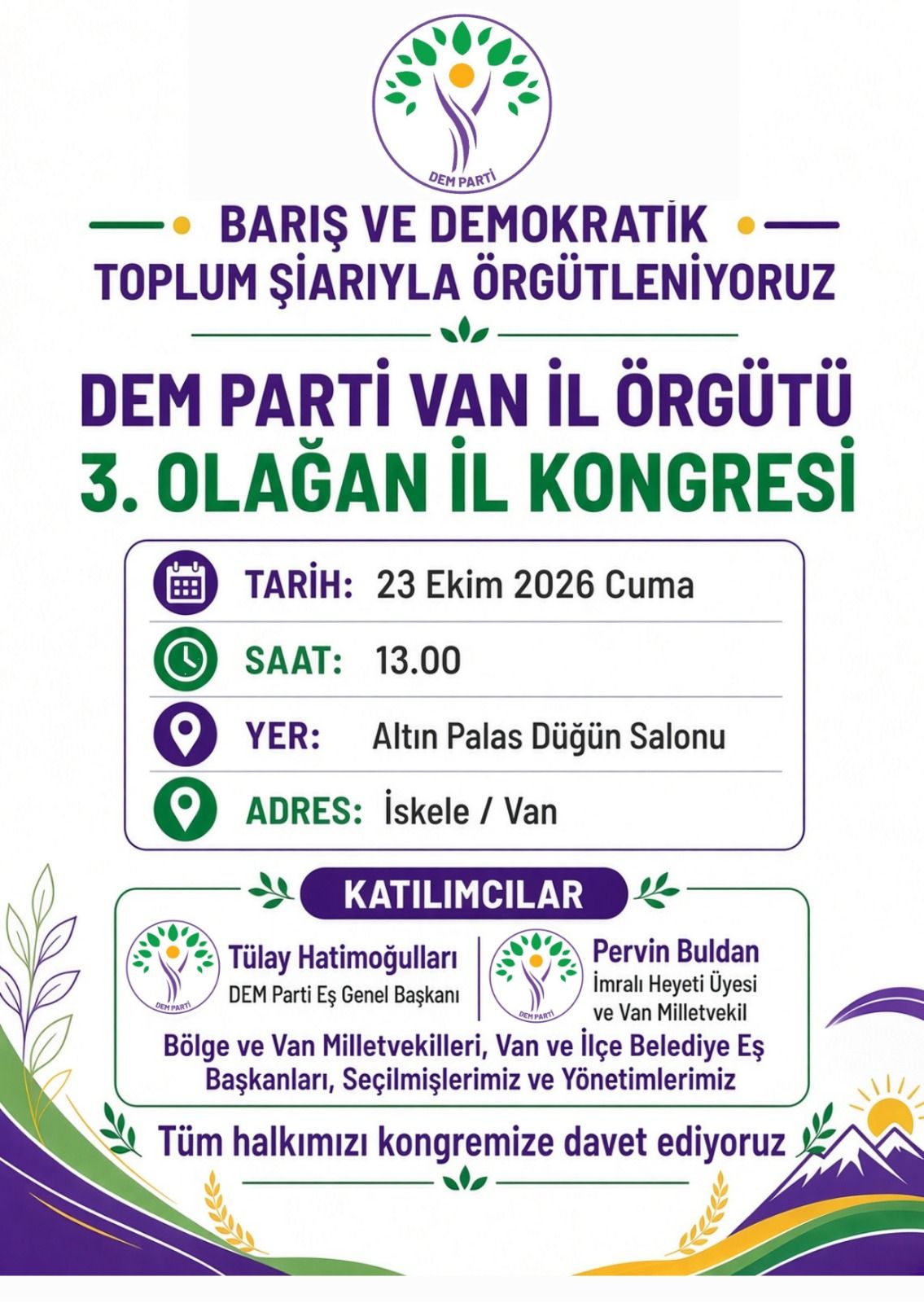 Dem Parti Van İl Örgütü Kongreye Gidiyor!-1