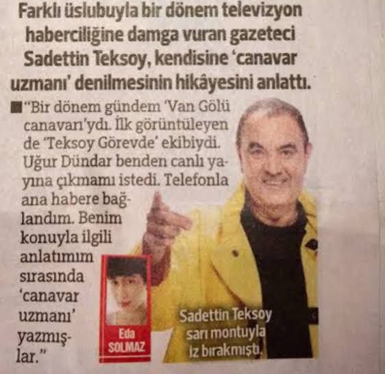 Van Gölü Canavarı Sadettin Teksoy